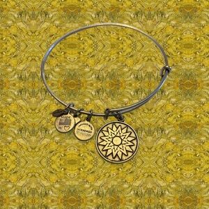 Alex and Ani New Beginnings Sun Silver Charm Adjustable Bangle Bracelet